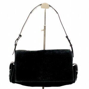Givenchy Shoulder Bag Flap Black Velvet Magnetic Clasp or